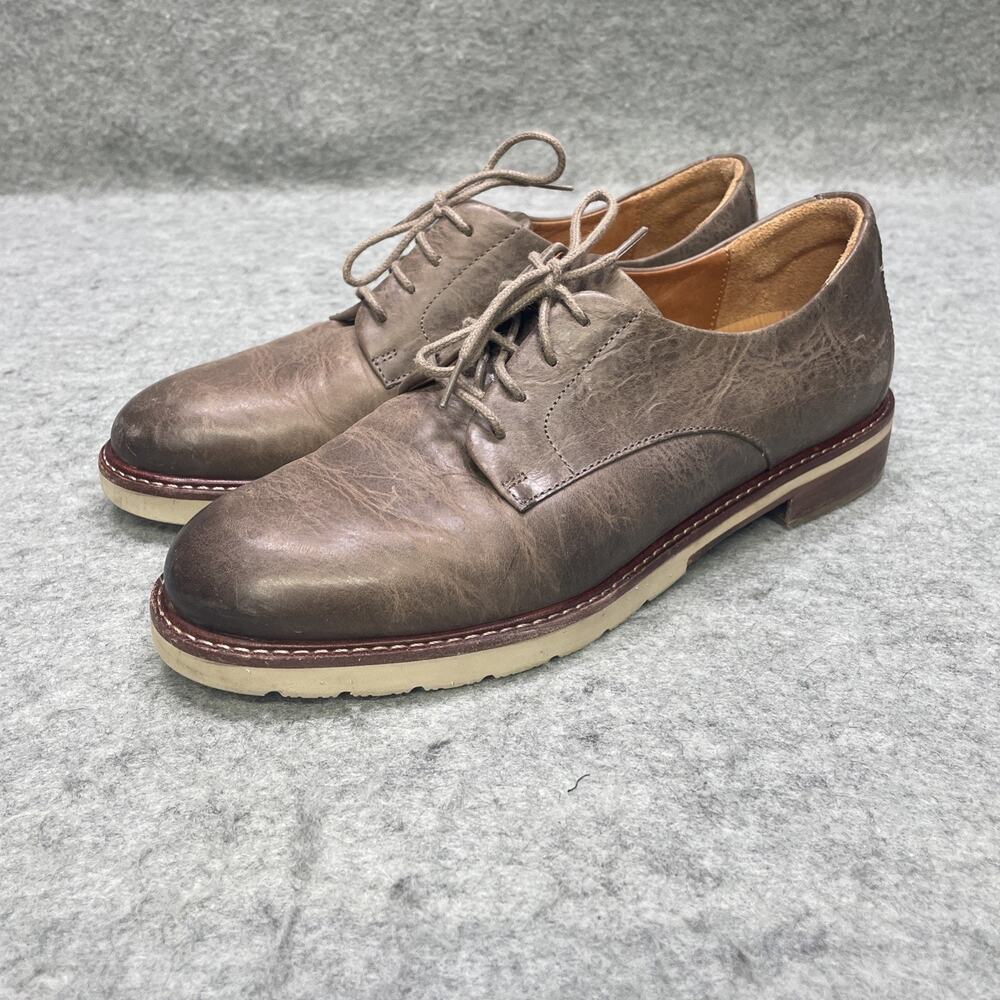 Samuel Hubbard Men's US 8 Leather Oxford Shoes Brown/Taupe‎ Distressed Lace Up